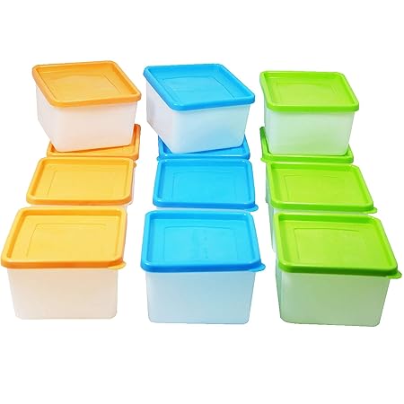 12 Stück Tiefkühldosen 0,7 L Gefrierdosen zum Einfrieren inkl. Gefrieretiketten - Frischhaltedosen stapelbar - Vorratsdosen zum Einfrieren und Auftauen - Mikrowellendosen