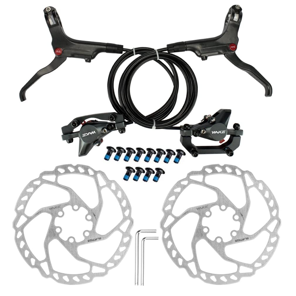 CYSKY MTB Hydraulic Disc Brakes Front Rear Brakes Caliper 160 mm Rotor Brake Kit Hydraulic Disc Brakes Set with Cable for Mountain Road Bike