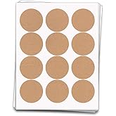 120 Sheet Labels for Canning Jar Lids, 2.5 inch Round, Brown Kraft