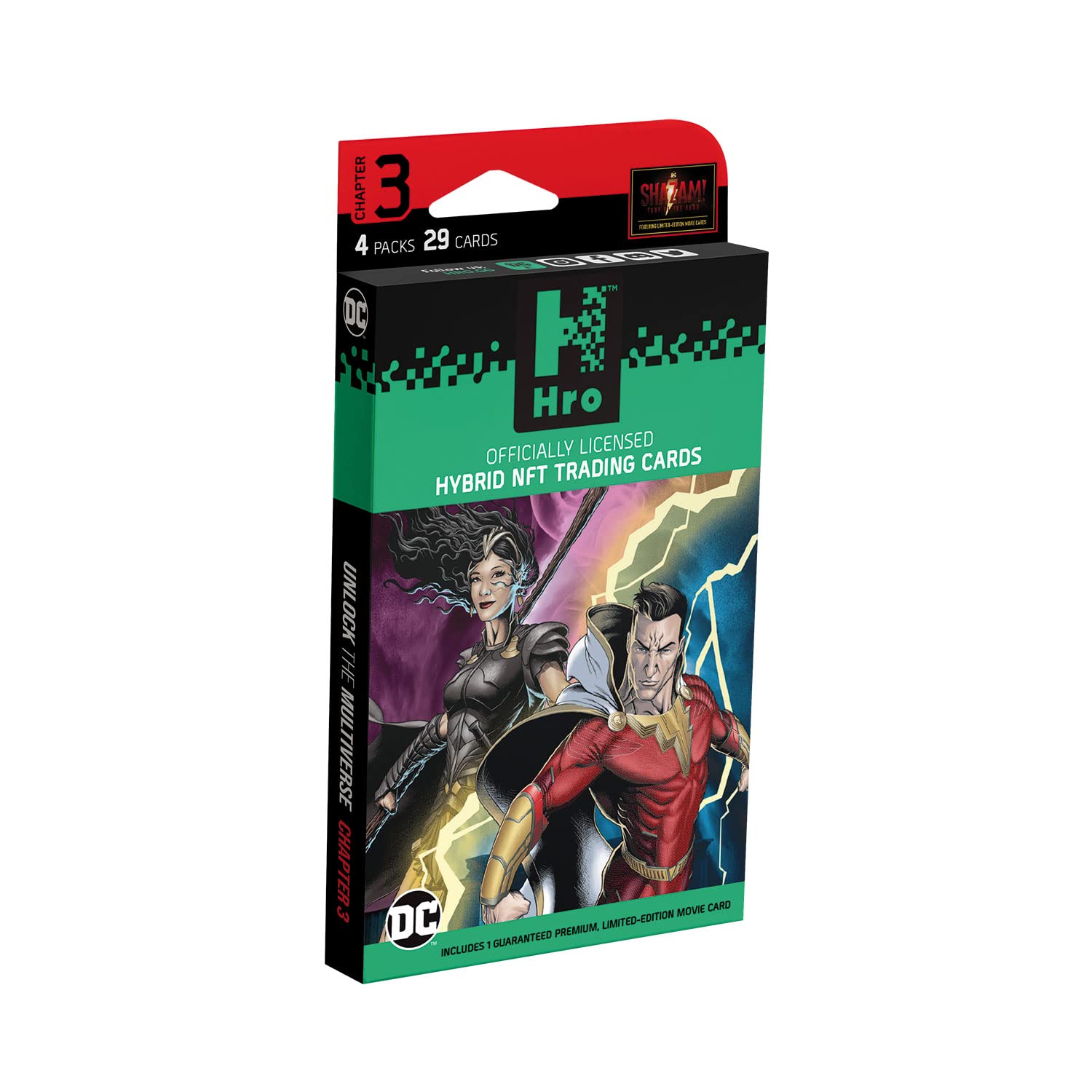 HRO 10037757-0001 Hybrid-NFT Trading Cards Chapter 3: Shazam-4-Pack Premium Box