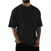 Mens Oversize Short Sleeve T-Shirts Loose Fit Solid Color Lightweight Tee Shirt Athletic Dry Fit Top