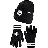 Ultra Game Adults NFL Official Super Soft Marled Winter Beanie Knit Hat With Warm Touch Screen Gloves