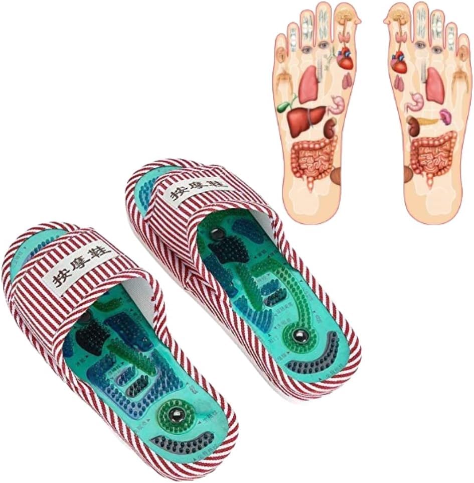 acupuncture shoes menFoot Massage Slippers,Acupressure Unisex Massage Slippers,Magnetic Therapy Massage Shoes Massage Slippers, Health Care Blood Activating Foot Relaxing Massage Shoes