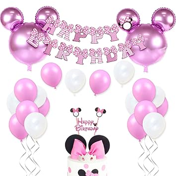 Amazon Com Minnie Mouse Birthday Decorations For Girls Pink Minnie