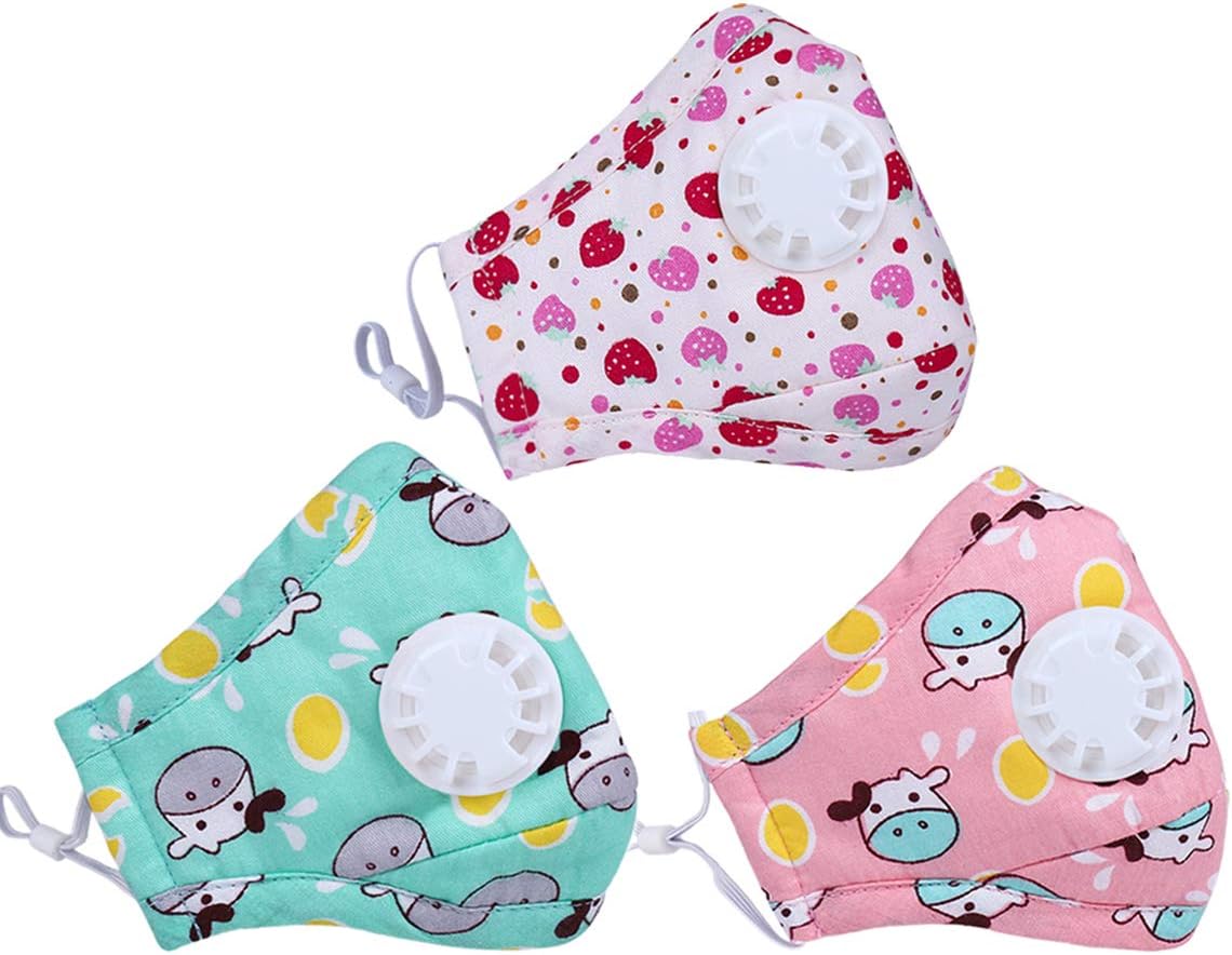 Doteonhome 3 Pack Kids N95 Mask with 30 Filters and Valve Replaceable Outdoor Protection N95 4 Layer Filter Insert Anti Dust Mask
