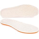 Riemot Lamb's Wool Insoles - Fall and Winter Warm Shoe Inserts for Sneakers, Work Shoes, Hiking Boots - Breathable, Comfortable, Replaceable Soles for Women/Men - White US13