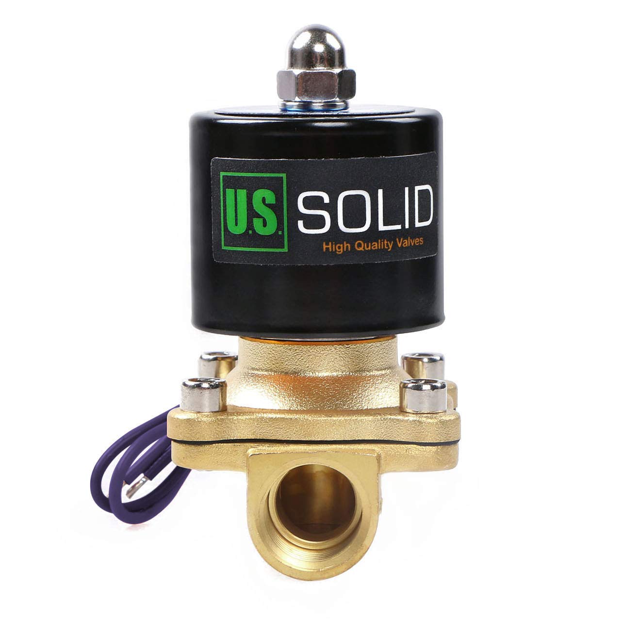 1/2" Brass Electric Solenoid Valve 12V DC G Thread Normally Closed VITON from U.S. SOLID