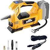 Cordless Tire Inflator Air Compressor for DeWalt 20V Max Battery, 150PSI Portable LED Light Handheld Air Pump with Digital Pressure Gauge for Cars Motorcycles Bikes Sport Balls(Battery Not Included)