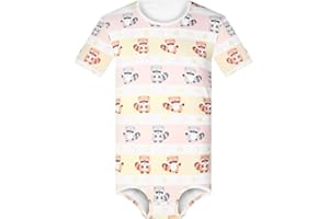 Landofgenie Mens Onesie Short Sleeve Bodysuit Cotton Jumpsuit One Piece Pajamas for Men - Roccoon