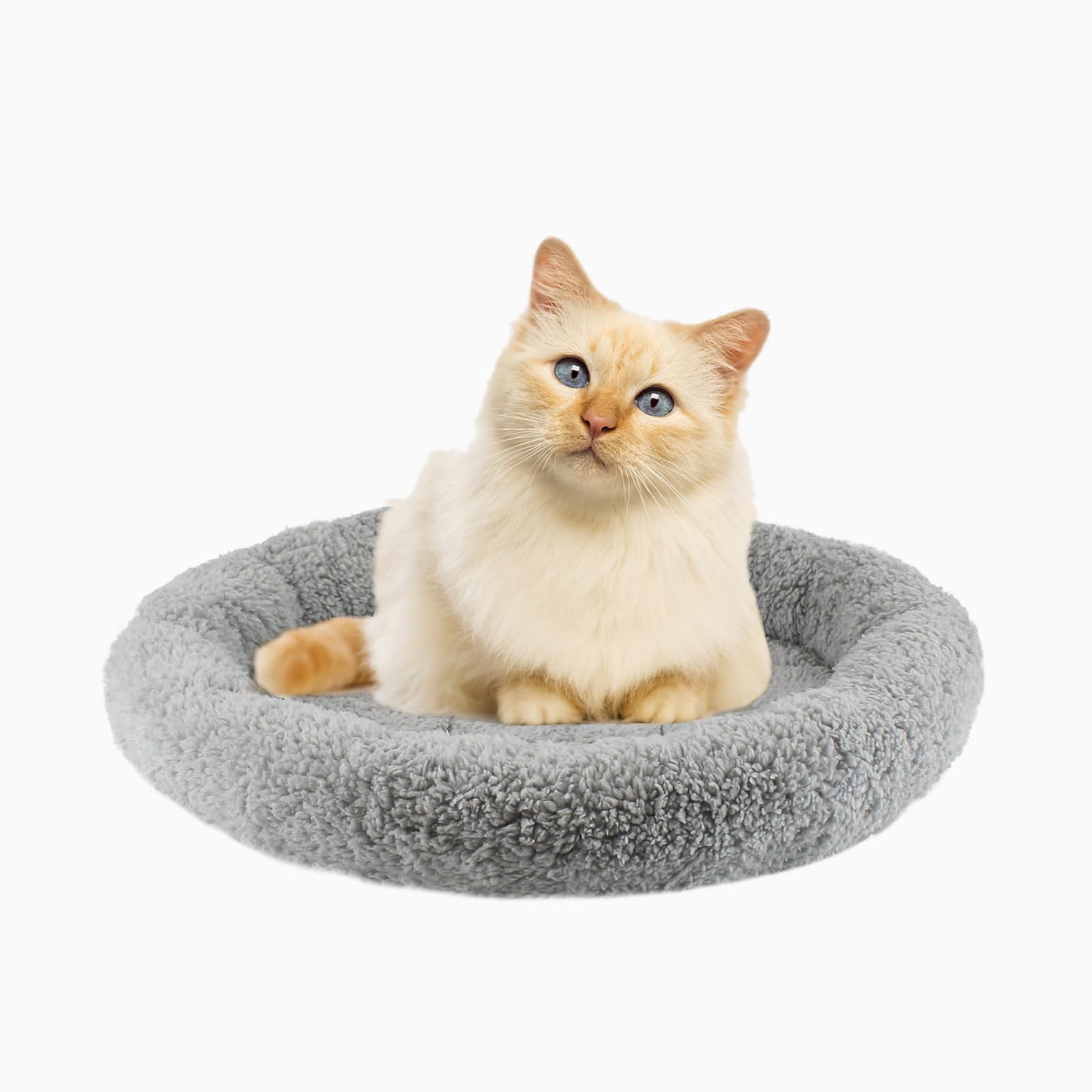 PETLESO Cat Bed Round Pet Bed for Cats Soft Cat Cushion for Cats (Diameter: 15.75”)