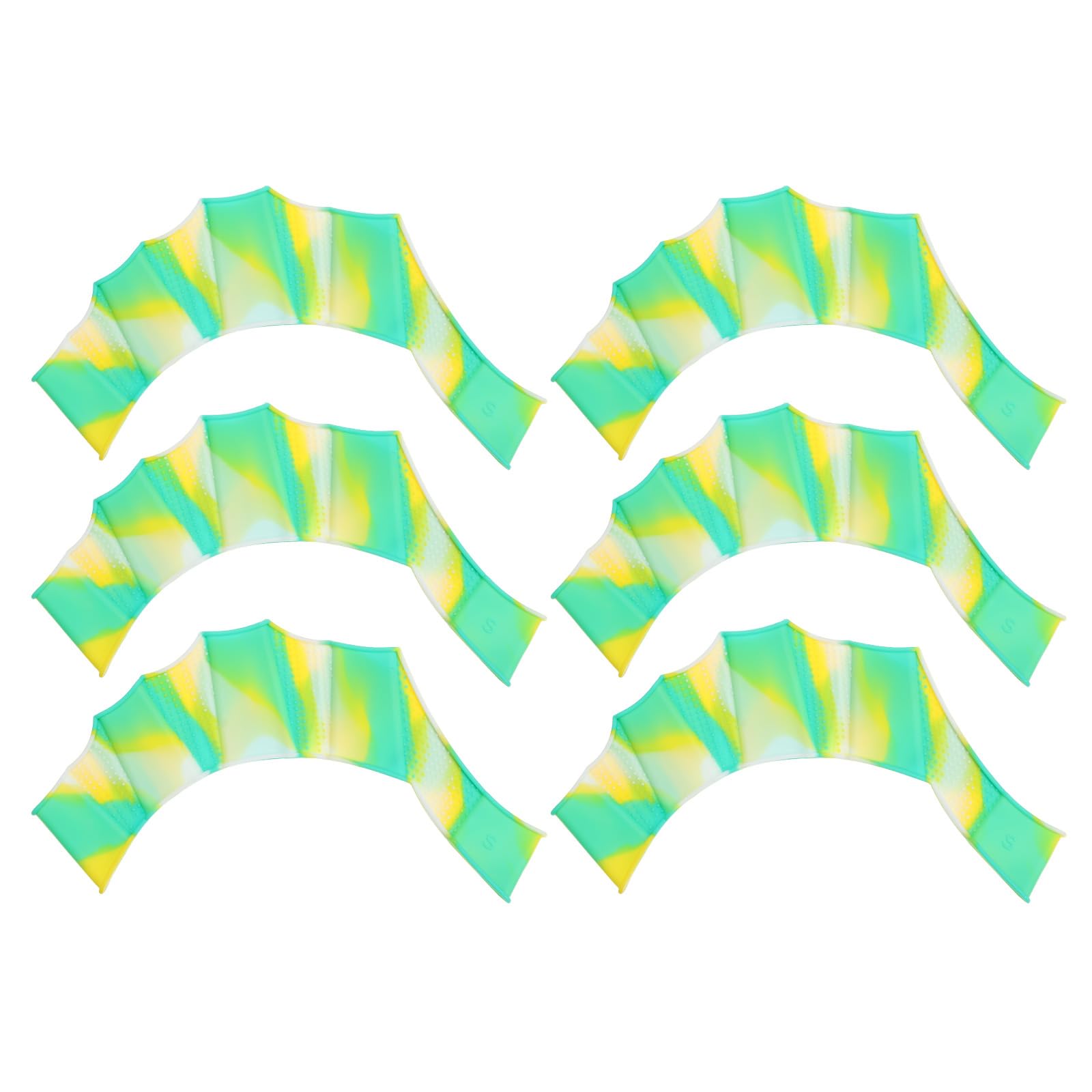 PATIKIL Silicone Swimming Gloves, 3 Pair Webbed Swim Gloves Finger Frog Type Water Resistance Gear Paddle Fins for Aquatic Training, Blue Tone, S