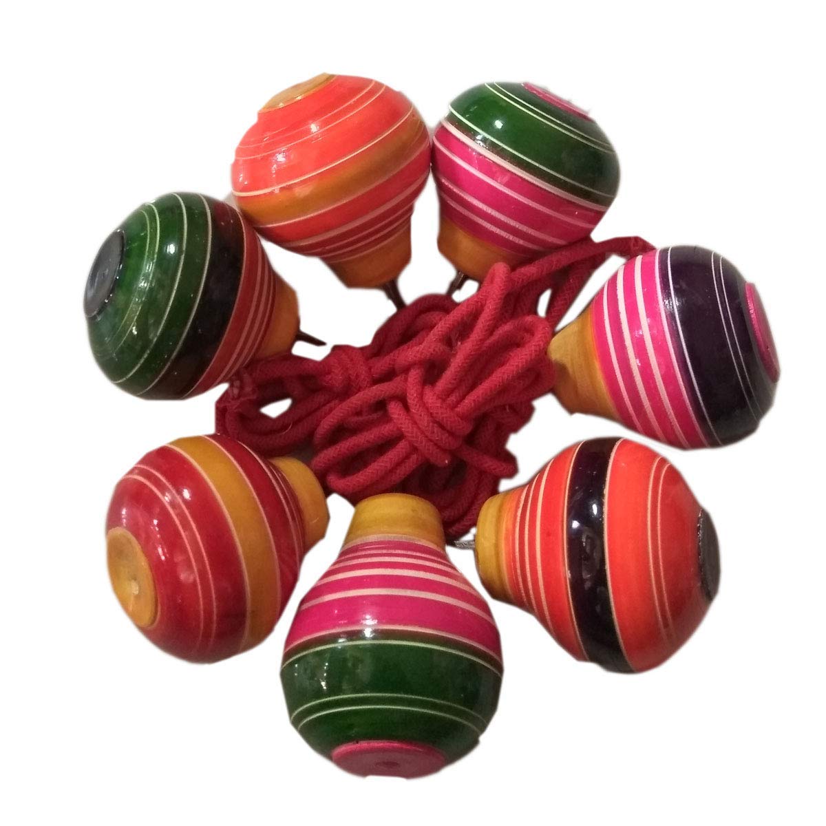 Buy scentrose wooden spinning tops lattoo with string pack of 2