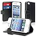 WalkNTalkOnline - Apple iPhone 4 4G & iPhone 4S Black Executive Specially Designed Leather Book Wallet Case With Credit Card/Business Card Holder