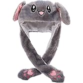 WAYUYU Interactive Moving Ear Bunny Hat - Wiggle Ear Plush Headband for Halloween, Easter, Cosplay