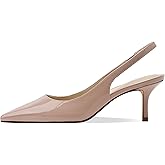 MOTIMODEN Women's Kitten Heel Slingback Pointed Closed Toe Pumps Dress Shoes for Women Low Stiletto Heels for Women Comfy Dressy Heels