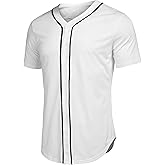 COOFANDY Men's Baseball Button Down Jersey Short Sleeve Hipster Hip Hop T Shirts
