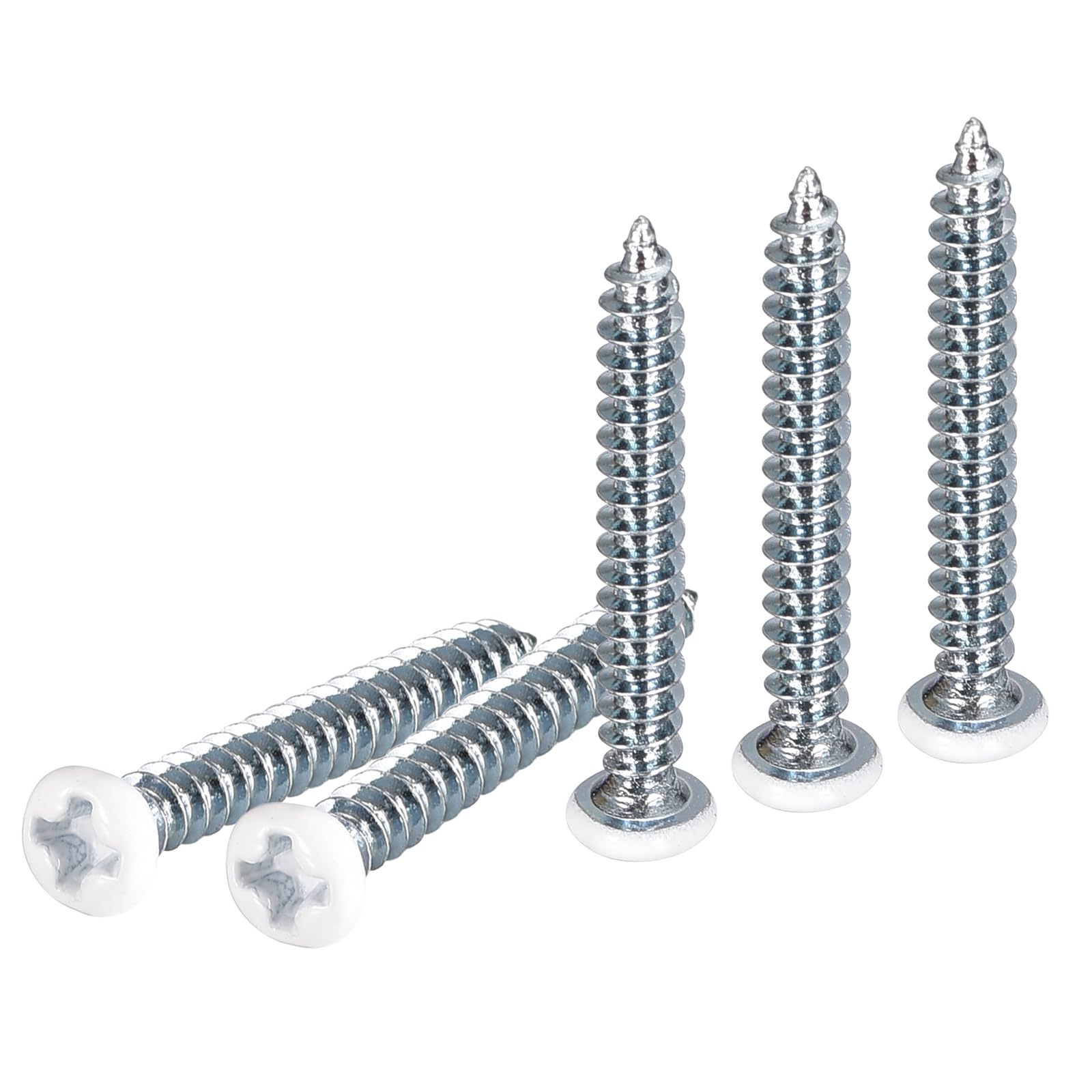 DTGN ST3x25mm White Screws 100Pack - Zinc Plated Carbon Steel Pan Head Phillips Sheet Metal Screw Self-tapping Screw Wood Screws — image 1