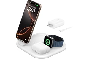 Belkin 3-in-1 MagSafe-Compatible iPhone Charger - Foldable Magnetic Qi2 Certified, MagSafe Charging Station for Phone, Apple Watch, AirPods - Wireless for Multiple Devices