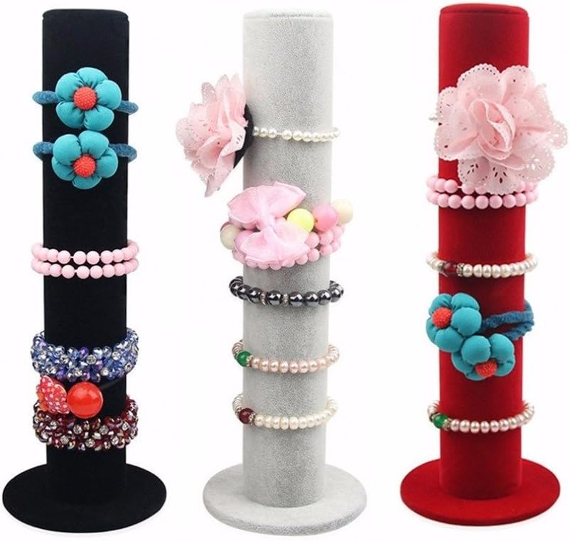 Lannmart New Black Velvet Jewelry Display Storage Stand Bracelet Bangle Holder Watch Chain Cases