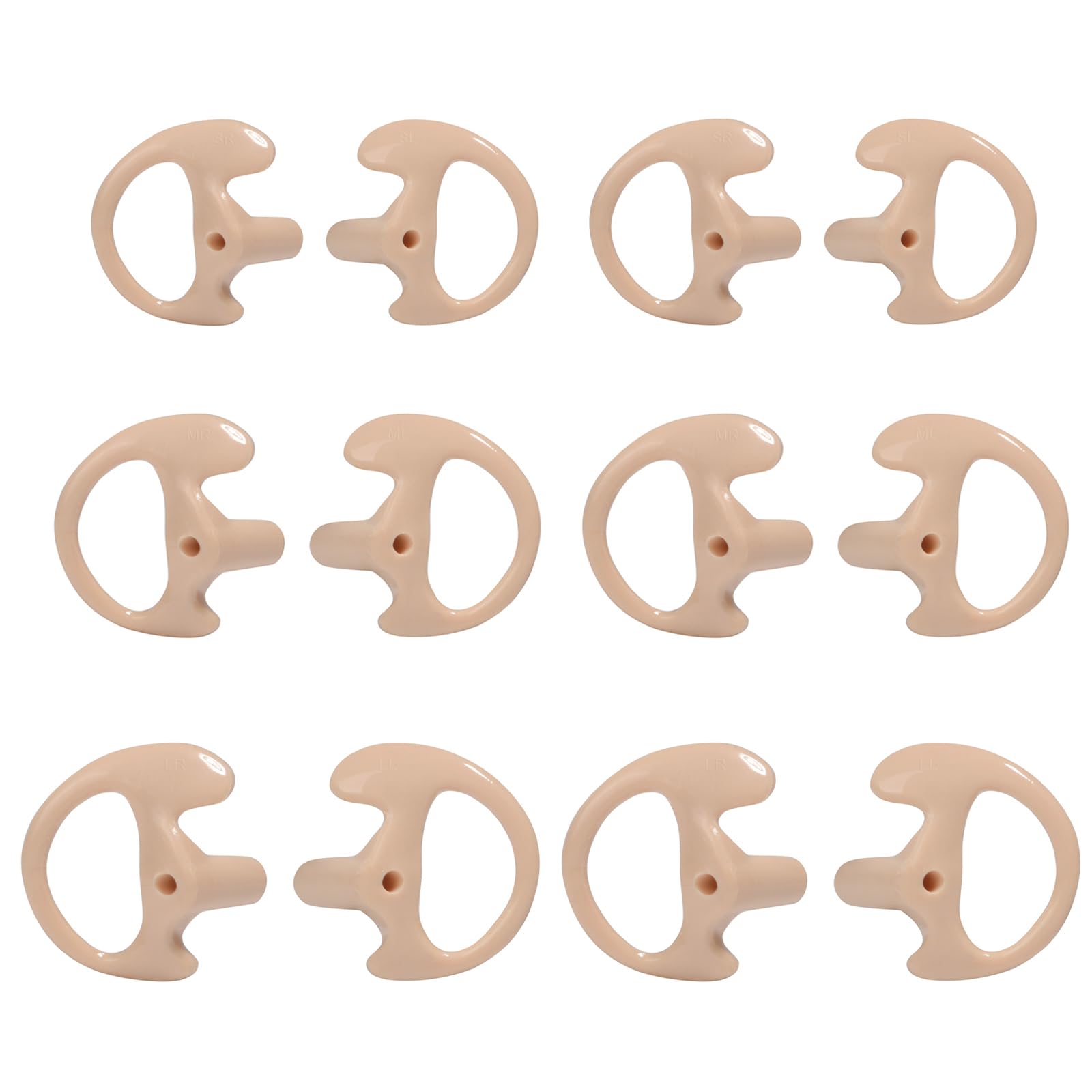 UAYESOK Replacement Earmold Soft Silicone Ear Buds Eartips for Motorola Kenwood Two Way Radio Air Acoustic Coil Tube Walkie Talkie Covert Earpiece Headset (SML*2, Beige)