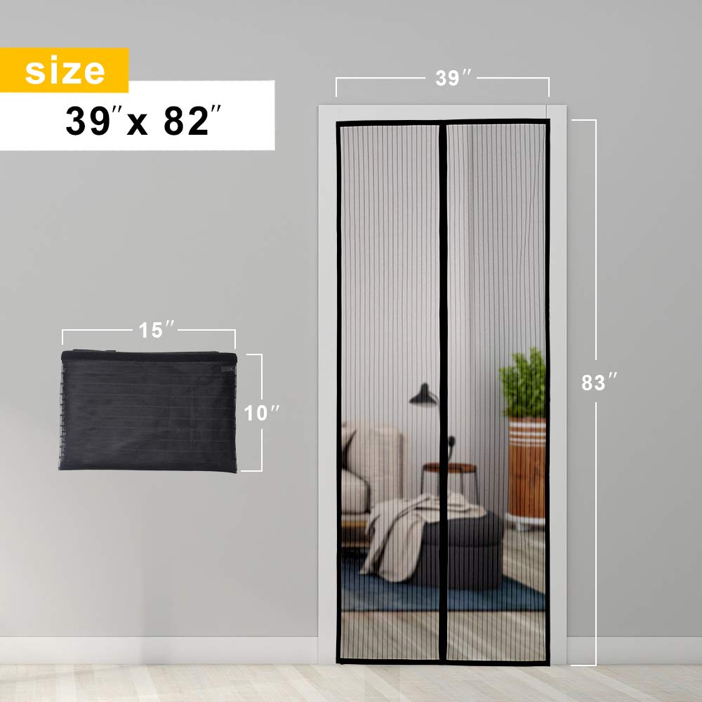 Titan Mall[2020 Upgraded Version]Magnetic Screen Door with Durable Fiberglass Mesh Curtain and Full Frame Hook & Loop 39\