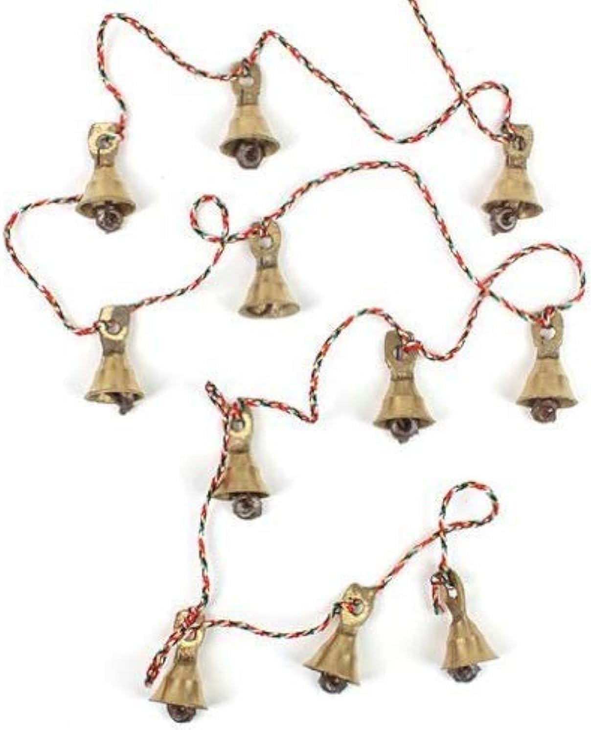 Rastogi Handicrafts Brass Decorative String of 11 Metal Vintage Indian Style Fair trade Wall Hanging Bells (1)