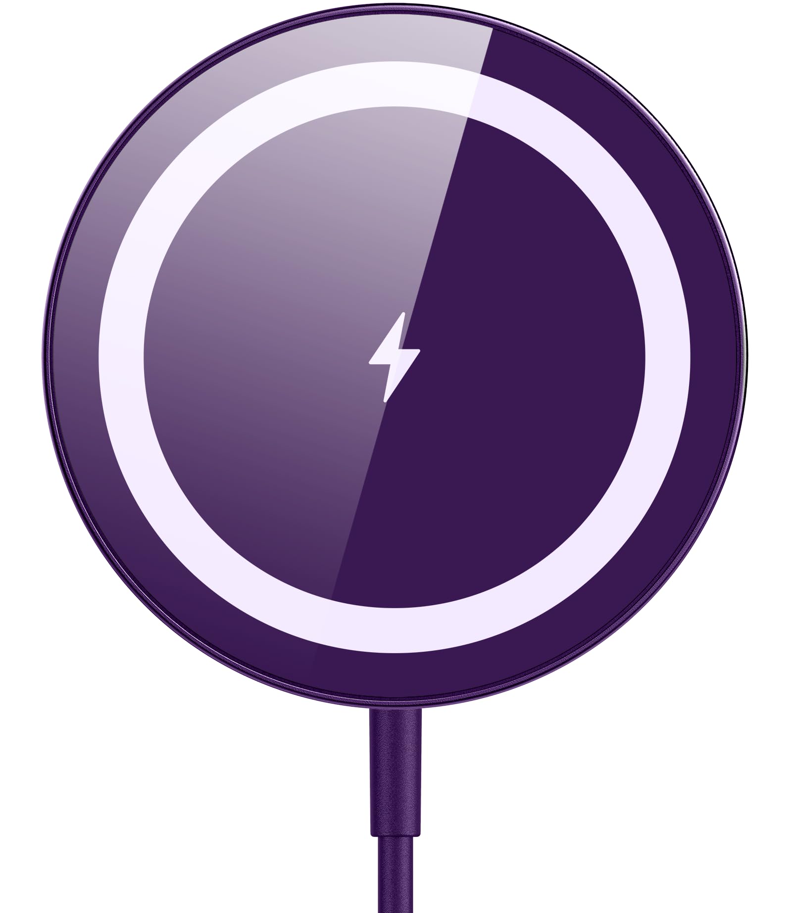 for Mag-Safe Charger, Magnetic Wireless Charger Made for iPhone 17/17 Pro/17 Pro Max/Air/16/15/14/13/12 Series, Mag Safe Charging Pad for AirPods Pro 3 2 (Purple)