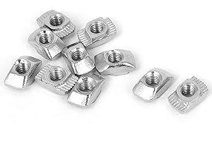 PZRT 2020 Series 50-Pack M4 T-Nuts,Carbon Steel Nickel-Plated Half Round Roll in Sliding T Slot Nut 6mm Slot Aluminum Profile Accessories