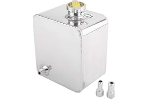 NovelBee 2.5L Universal Aluminium Alloy Water Coolant Header Overflow Expansion Water Tank Reservoir for Car Boat Truck (Silver)