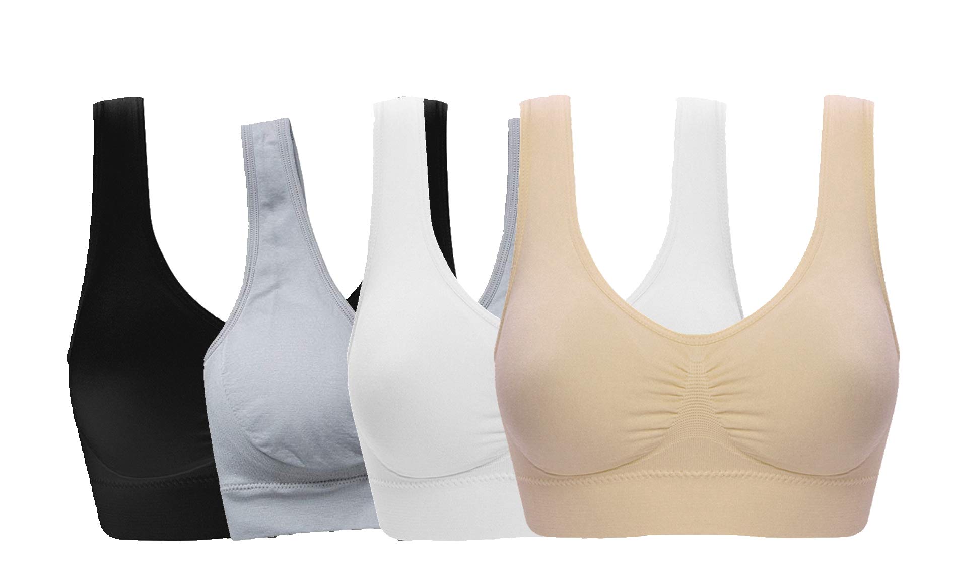 Photo 1 of Women's Comfort Workout Sports Bra Low-Impact Activity Sleep Bras Pack of 4 3XL