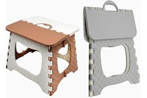 GKYZBB 2pcs Foldable Step Stool, Plastic Foot Stool Sturdy Enough to Support Adults and Secure Enough, Perfect for Kitchen, B