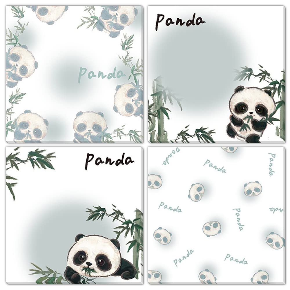 8 Pack Cute Panda Sticky Note,400 Sheets Self-Stick Note Pads Memo Pads Animal Notepad Message Note for Kid Plan Index Reminder Study School Office Home Supplies