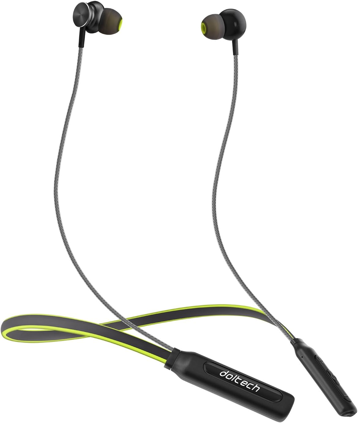 DolTech Bluetooth Headphones Hi-Fi Stereo Wireless Headphones Magnetic Earbuds Ultra Flexible Lightweight Neckband Sports Sweatproof with Mic in Ear Earphones Music Time Up to 13 Hours (Green)
