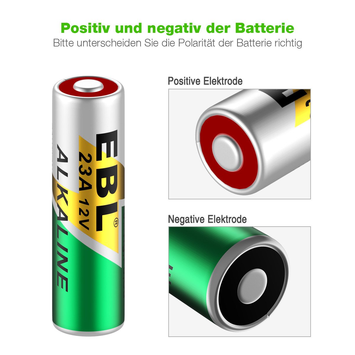 EBL 10 Stück A23 Alkaline Batterie Typ 23A MN21 V23GA MS21 Batterien