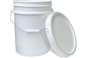 EPACKAGESUPPLY 5 Gallon White Plastic Bucket & Lid - Durable 90 Mil All Purpose Pail - Food Grade - Contains No BPA Plastic - Recyclable - 1 Pack