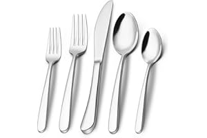 EWFEN 40-Piece Silverware Set, Heavy Duty Stainless Steel Flatware Set for 8, Food-Grade Tableware Cutlery Set, Utensil Sets for Home Restaurant, Mirror Finish, Dishwasher Safe