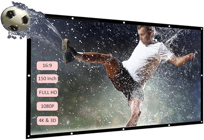 Docooler h150 Pantalla para Proyector HD 150 Pulgadas 16: 9 ...