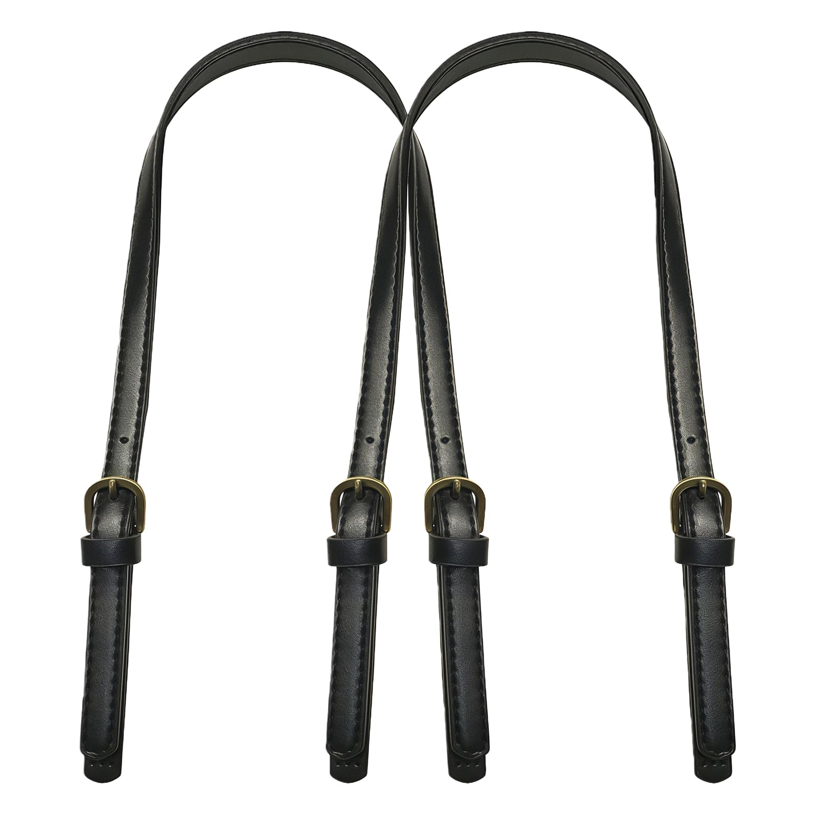 Happyupcity 2PCS Detachable PU Leather Shoulder Bag Straps Purse Straps Adjustable Handbags Strap Replacement Purses Bag Handles with Adjustable Buckle for DIY Bag Accessories