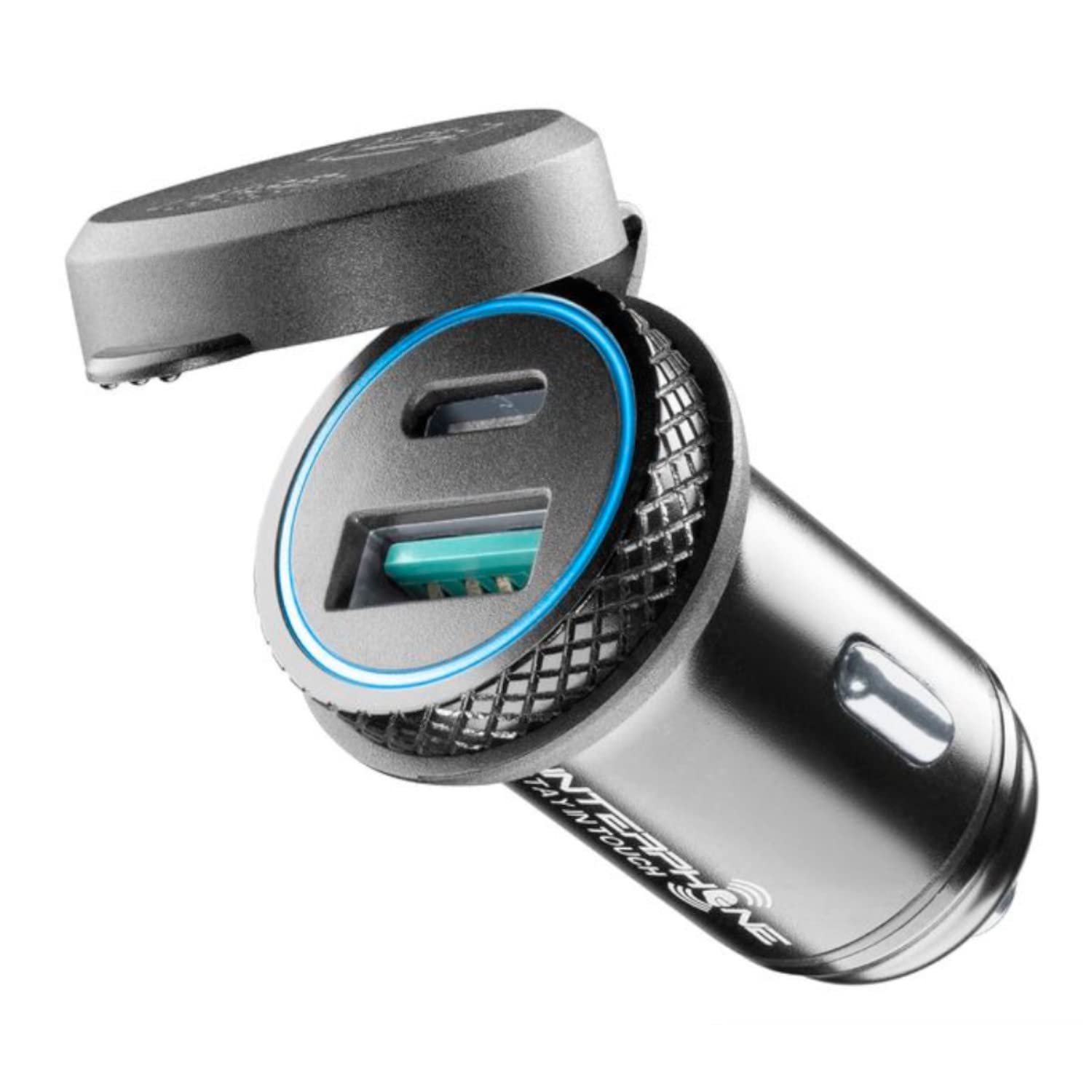 Interphone Cellularline ACC2USB | 2 USB Adapters for DIN Female - Type A and Type C Cigarette Lighter Adapter