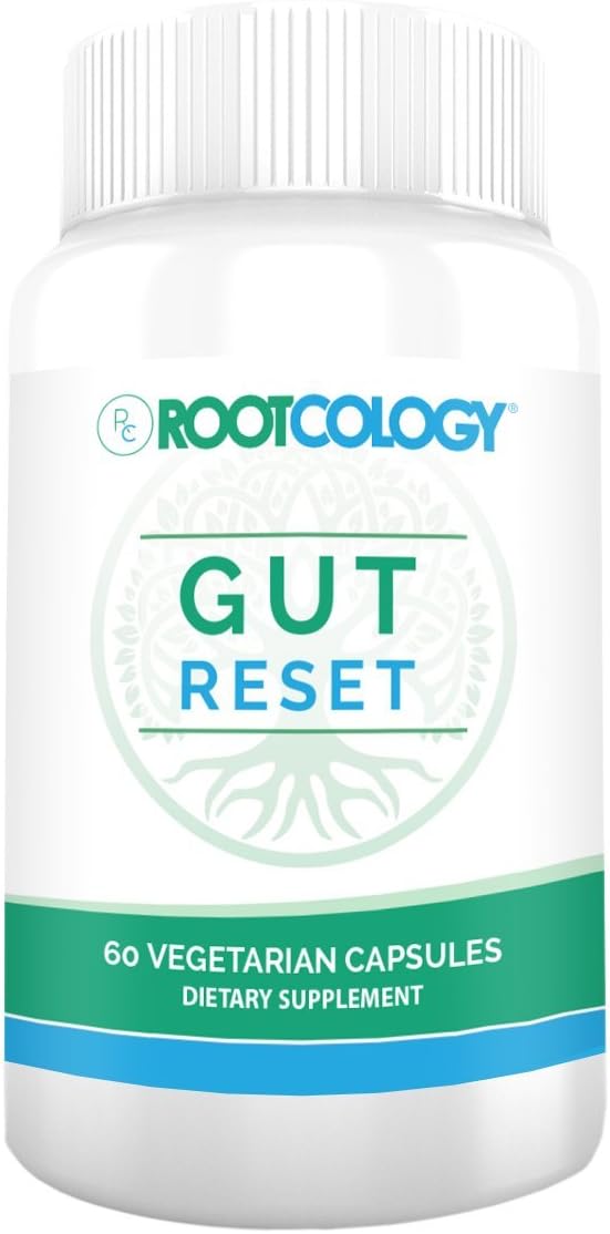 Rootcology Gut Reset - Botanical Gut Health Support with Tribulus, Magnesium + Barberry Extract - Dietary Supplement for Healthy Digestion by Izabella Wentz (60 Capsules)
