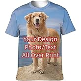 Custom T Shirt, 3D All Over Print Personlized T Shirt, Add Your Image/Photo T-Shirt Front/Back Print