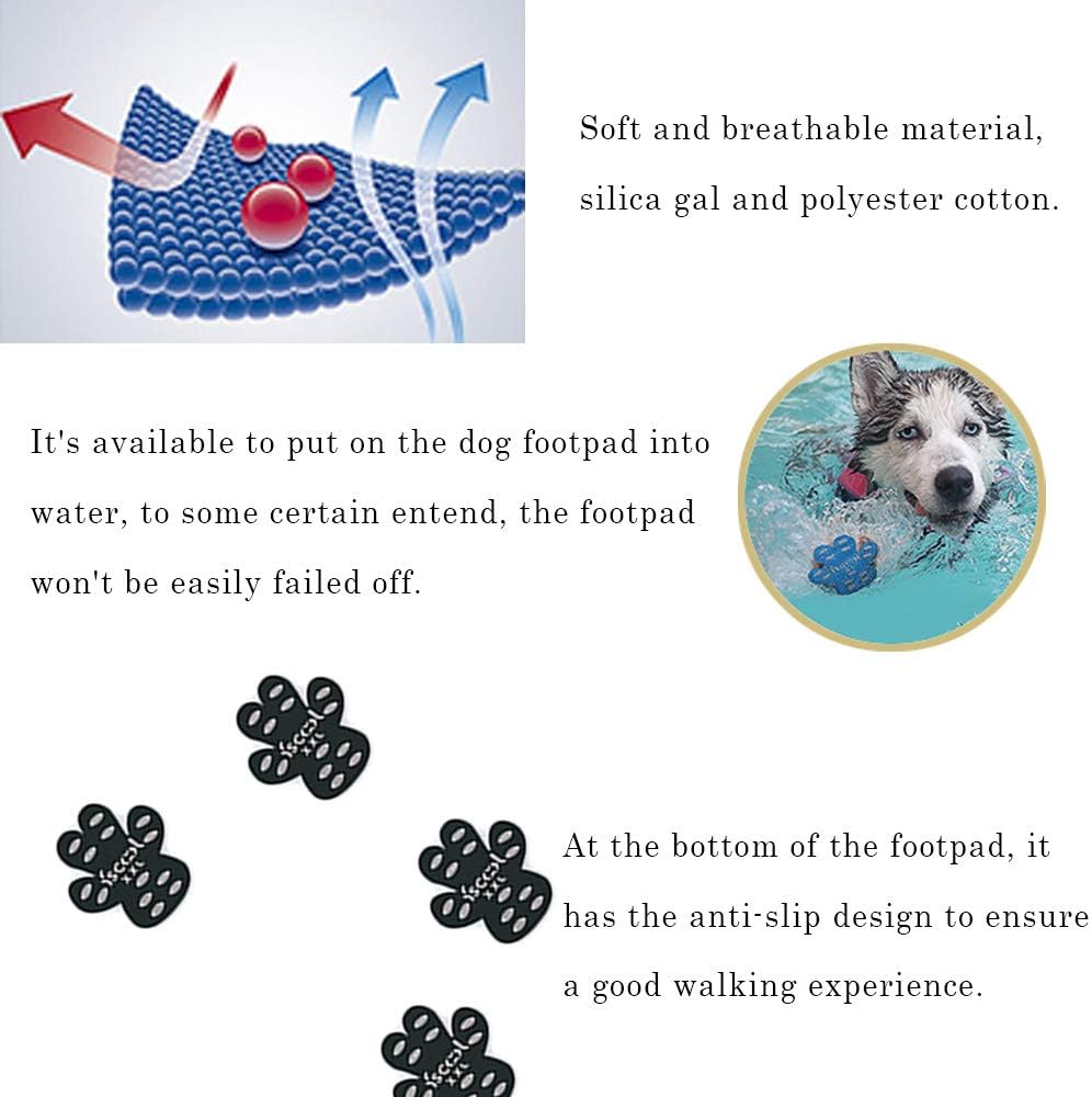 PAPIEEED 8 Pieces Dog Foot Pad Adhesive, Outing Puppy Paw Protector Pad, Walking Dog-shoe Avoid Wounded Scald for Outdoor Activity - Image 5