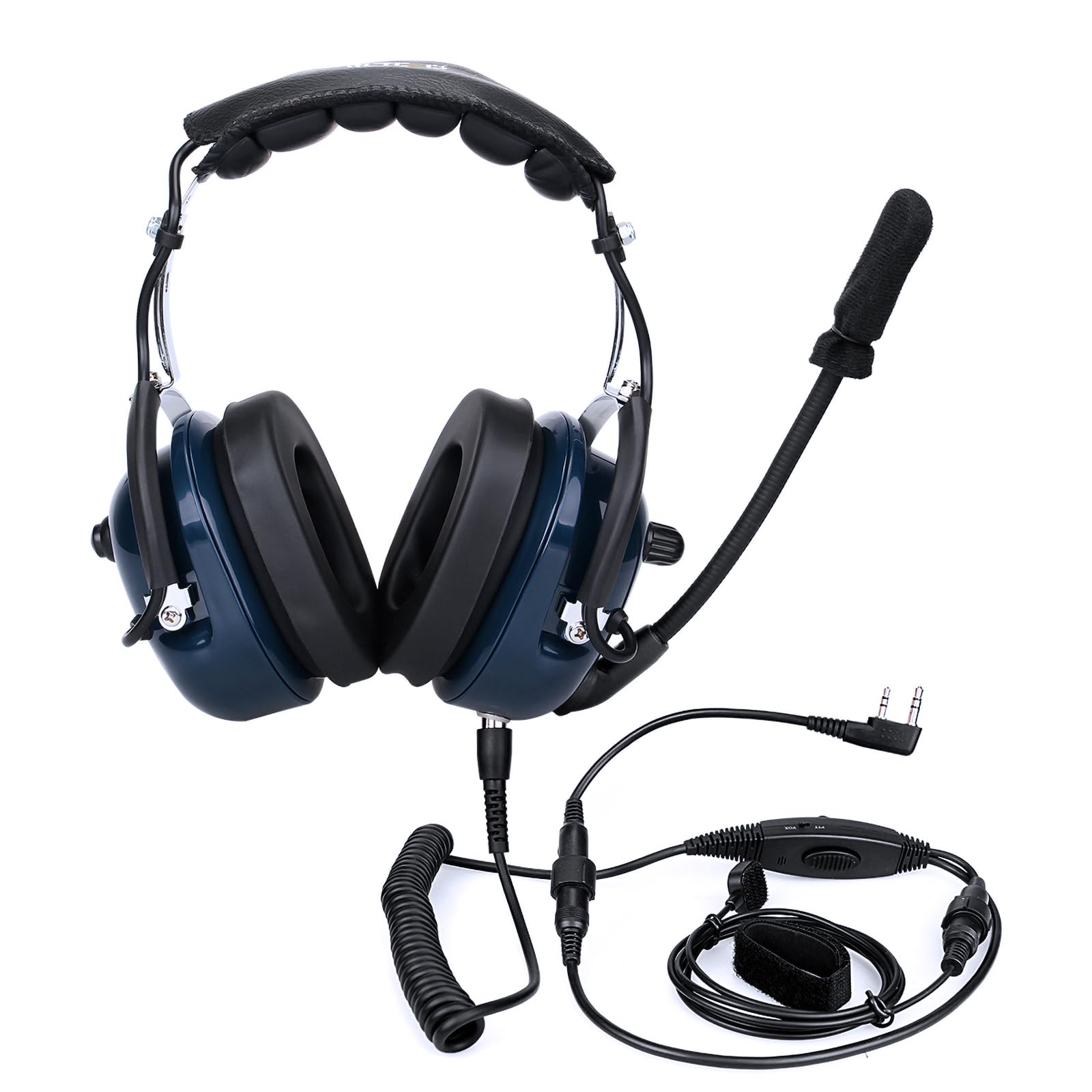 Photo 1 of ***DAMAGED - SEE NOTES/PICTURES*** Retevis Noise Reduction Walkie Talkie Headset, Volume Adjustable, Hands Free, VOX Function, for Racing, Aviation, UTV, Two Way Radio Headset with Mic(1 Pack)