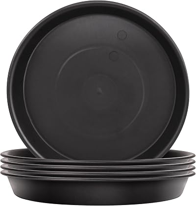 TStarJungle 5 Pack Plant Saucers 14cm Thick Drip Trays Indoor Outdoor