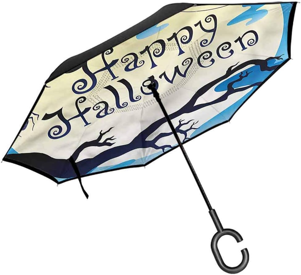 ScottDecor Halloween DIY Umbrella Spooky Night with Moon