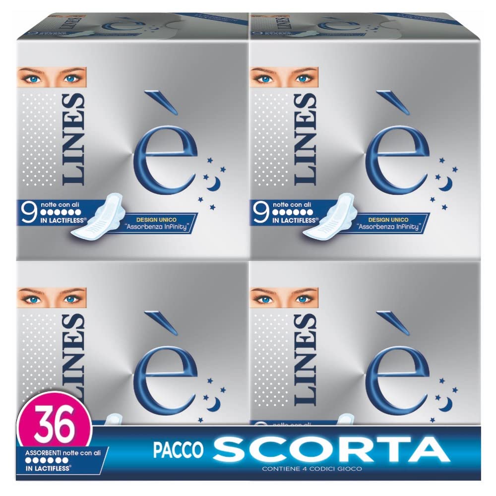 Lines is Night with Absorbent Wings, 36 Pieces