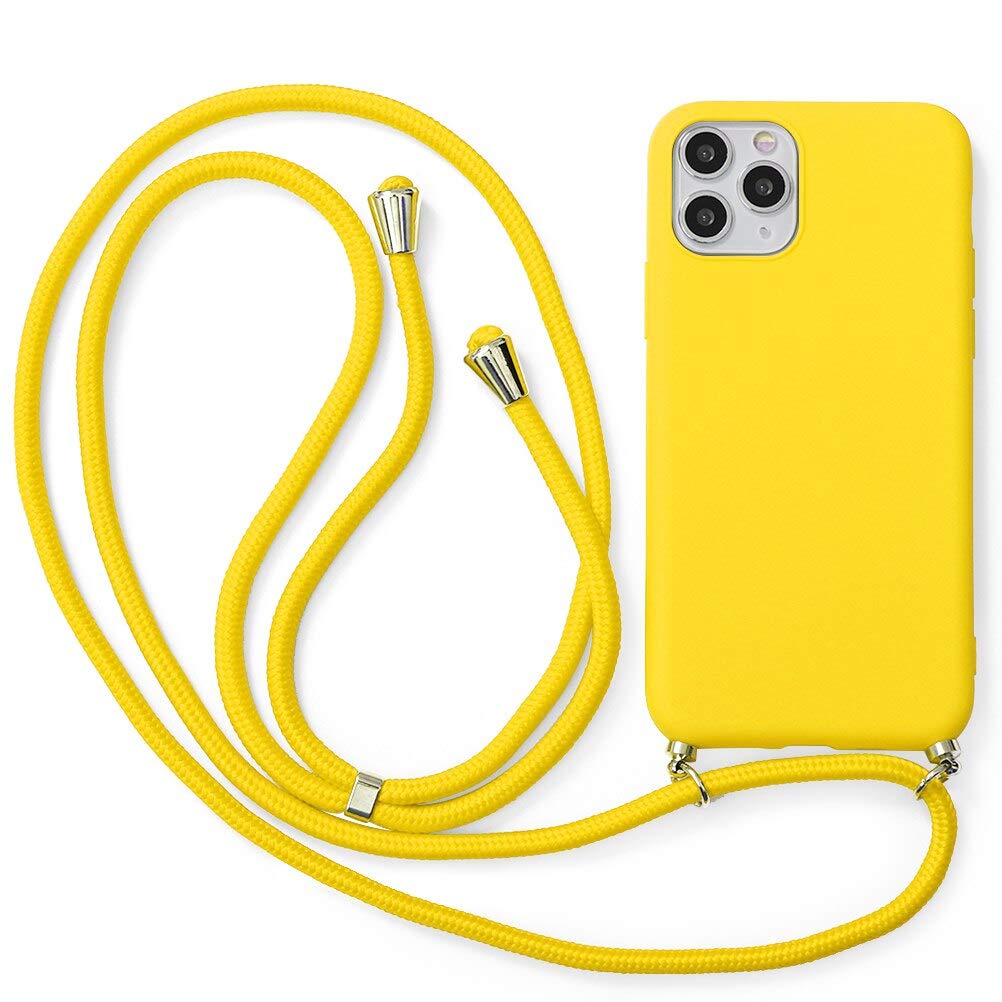 Yoedge Lanyard Case for iPhone 5/ iPhone 5s/ iPhone SE 4 inch Women Floral Crossbody Lanyard Strap Neckstrap Necklace Silicone Phone Case Cover Anti-Scratch Shockproof Mobile Phone Back Cover, yellow