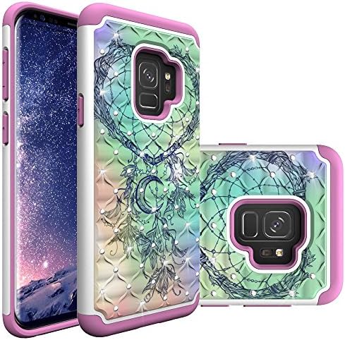 Galaxy S9 Plus Case with Screen Protector, LUXCA Glitter Bling Sparkly Shiny Hybrid 2 Layer [Drop Protection] Cover Case for Samsung Galaxy S9 Plus (Dream Catcher)