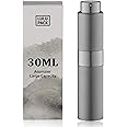 Lulupack Perfume Atomizer Refillable Travel Bottle: Cologne Portable Sprayer for Men - Mini Spray Empty for Refill - 1oz Large Size Grey