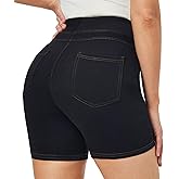 IUGA Stretchy Jean Shorts for Women High Waisted Pull On Jorts with Pockets Denim Shorts Women Summer Casual Shorts 2025